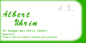 albert uhrin business card